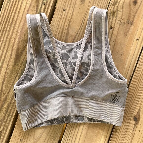NWOT New Balance Gray Leopard Print Sports Bra - Full Coverage - Women's Medium - Picture 4 of 6